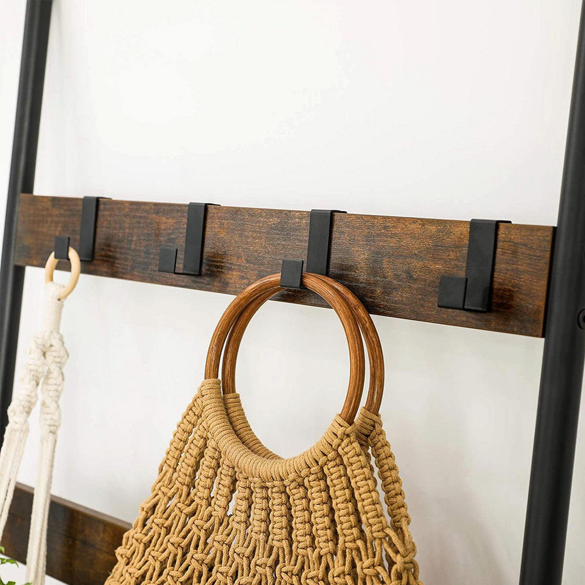HANDTUCHLEITER HANDTUCHREGAL - Braun, Holzwerkstoff (178/2/65cm) - Hansiro