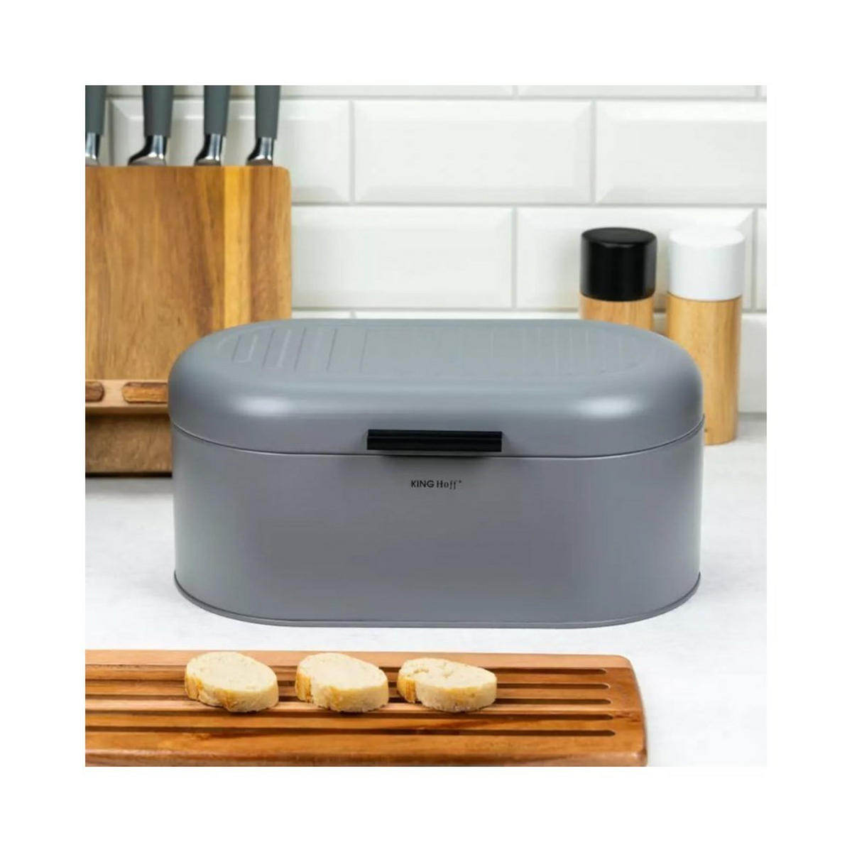 BROTKASTEN Silber 34/20/15.5 cm KH1712 - Silberfarben, Metall (20/15.5/34cm) - Kinghoff 