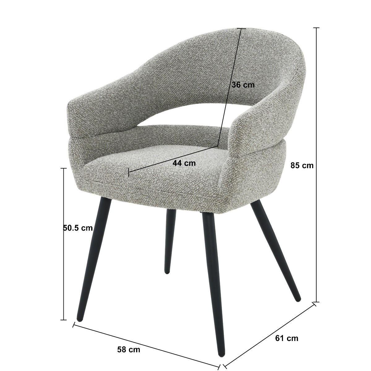 ESSZIMMERSTÜHLE Megan Taupe 62/58/85 cm - Taupe, Textil (58/85/62cm) - Livingfurn