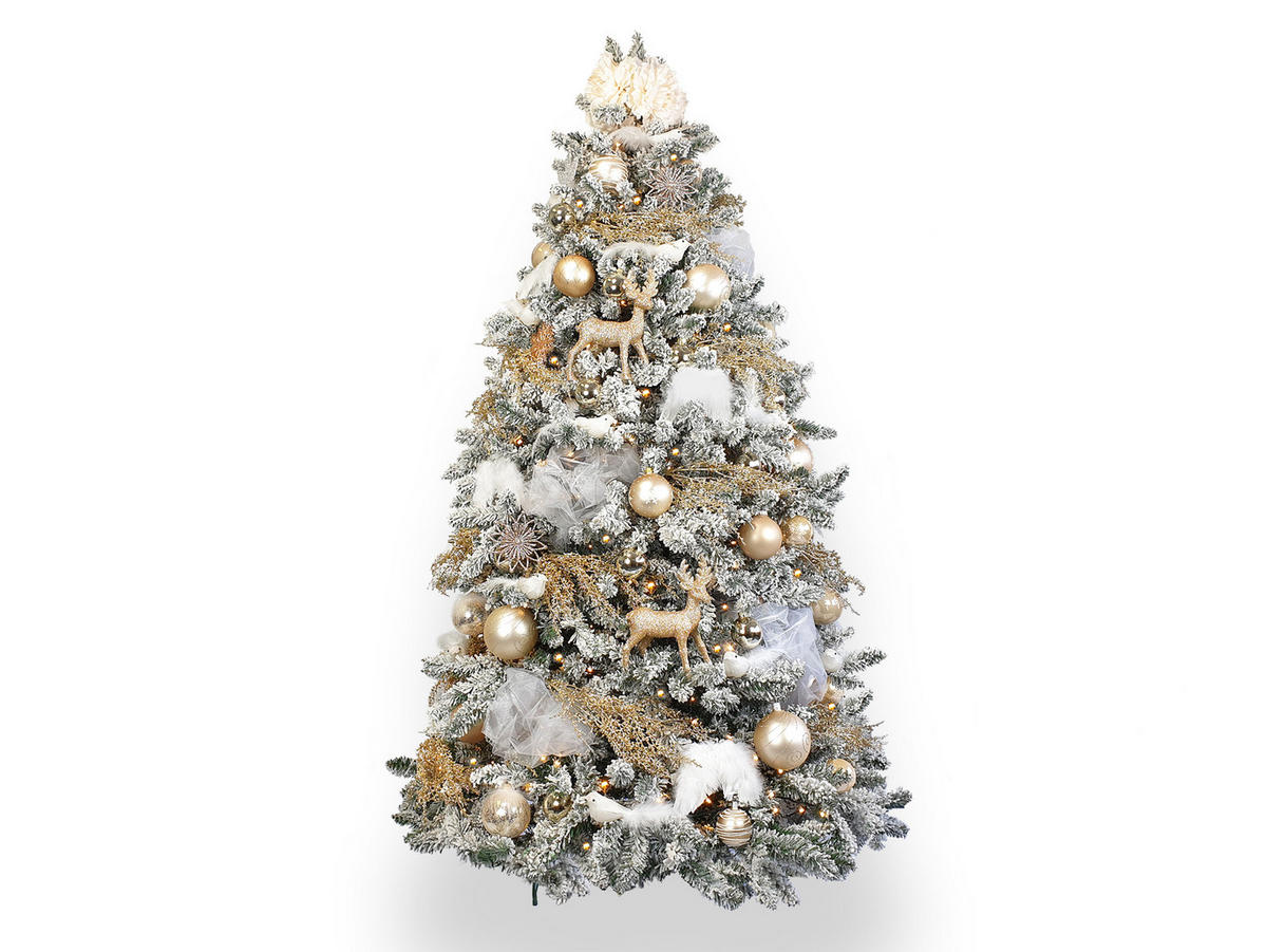 LAALU CHRISTBAUMKUGEL-SET 6 Stück: Dekorationen rund Creme Mix 10 cm - Creme, Glas (0.01/1/0.01cm) - LAALU