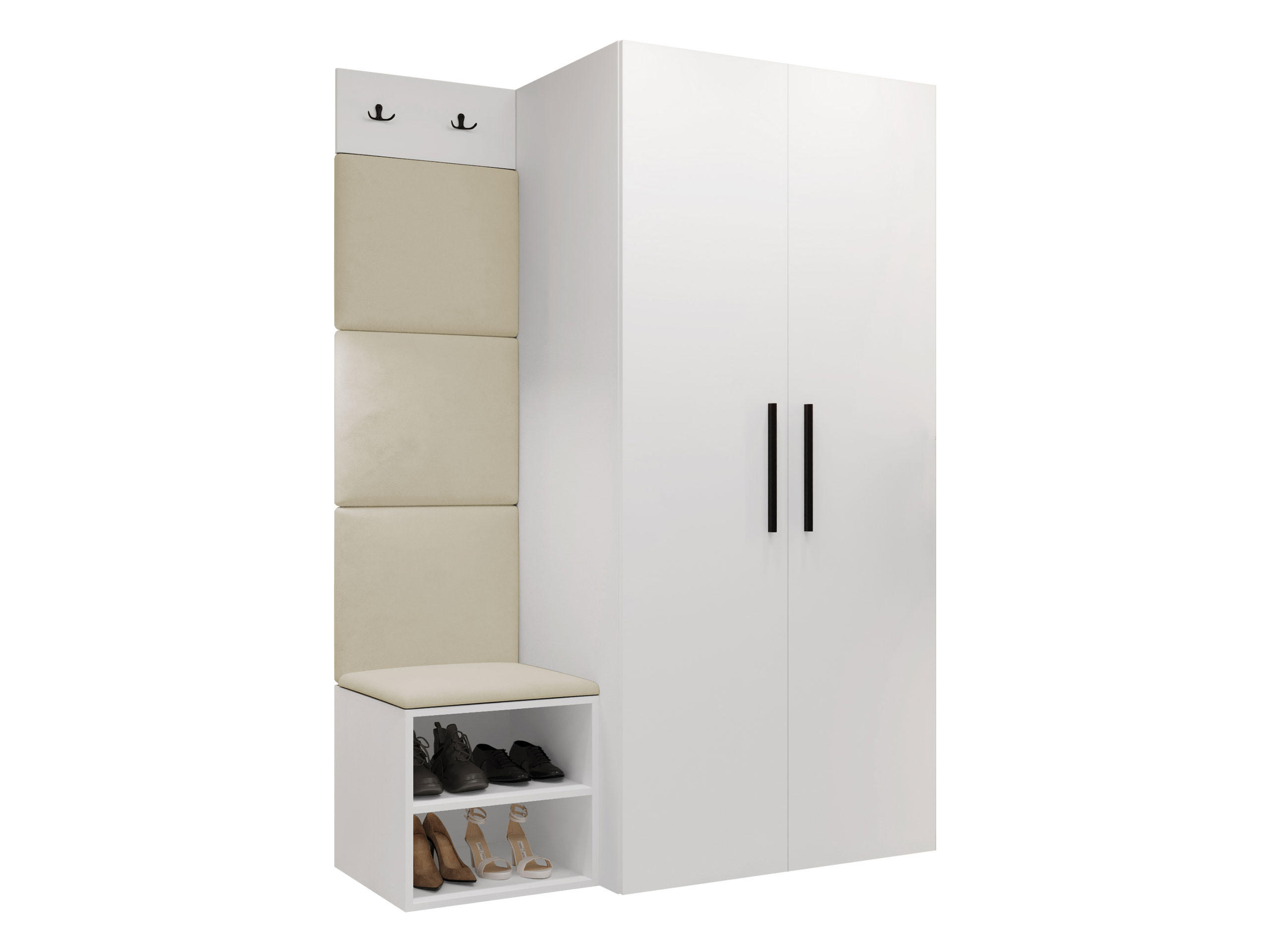 MOBILIER PENTRU HOL Medi IV - bej/alb, material plastic/compozit lemnos (80/191/50cm) - MIRJAN24