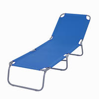 SONNENLIEGE Klappbare mit 5-fach verstellbarer Rückenlehne 187x55x24 cm ,Blau - Blau, Metall (55/24/187cm) - Vallsero