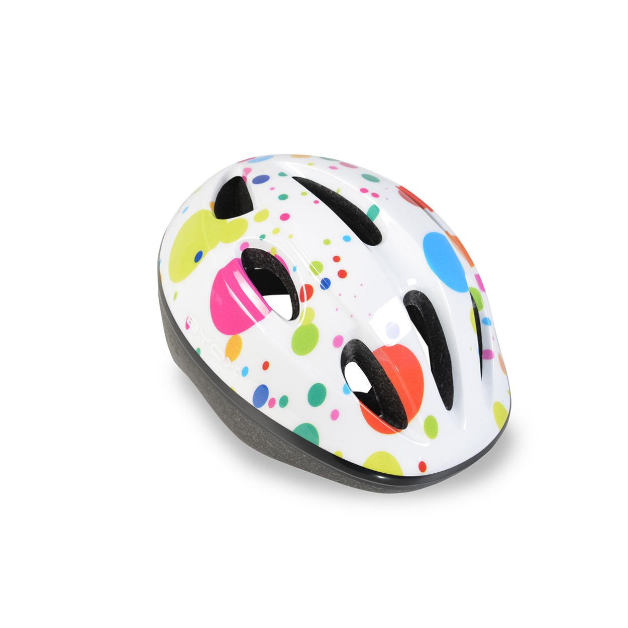 KINDERHELM Y03 weiß Größe S 48-54 cm, LED-Beleuchtung, 8 Löcher, EPS und PVC-Schale - Weiß, Kunststoff (20/27cm)