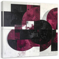 LEINWANDBILD 3D und geometrisch 60x60cm - Rot, Textil (60/60cm) - Feeby