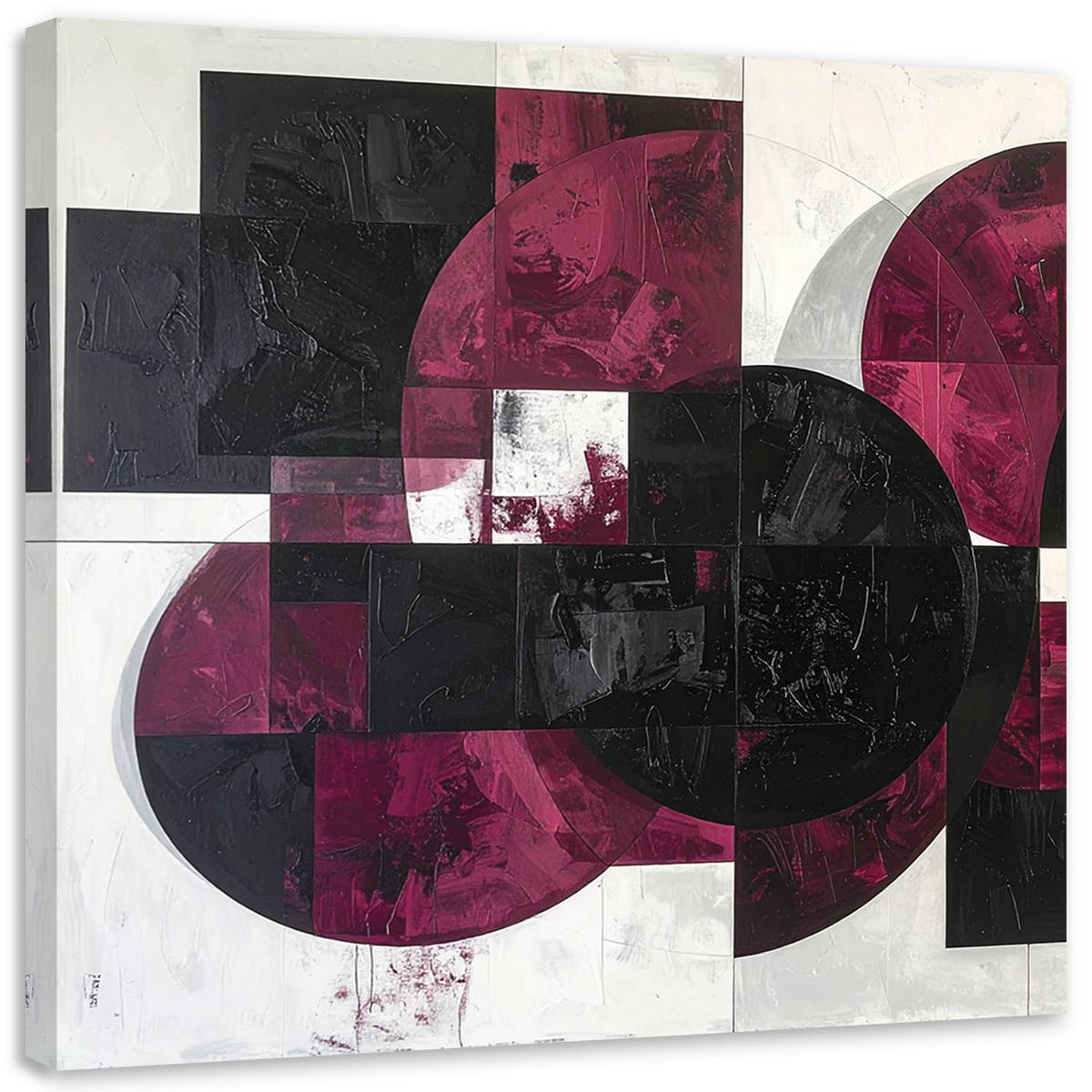 LEINWANDBILD 3D und geometrisch 60x60cm - Rot, Textil (60/60cm) - Feeby