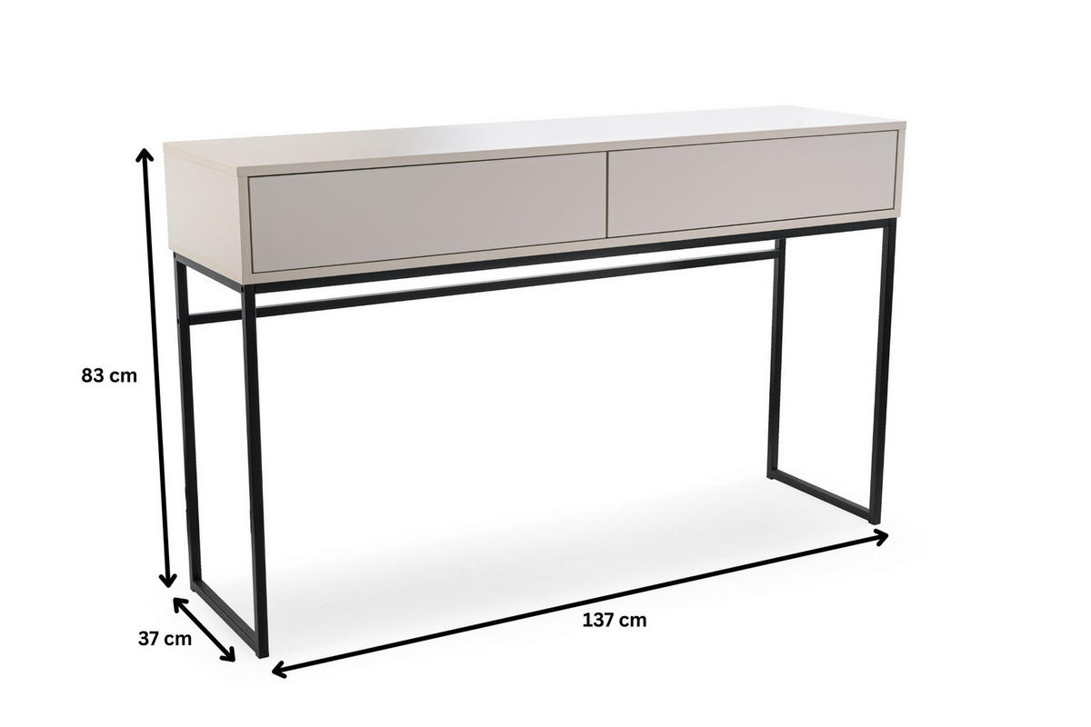 SCHMINKTISCH GENEVE 137/83/37 cm in Sandbeige - Beige, Holzwerkstoff (37/137/83cm) - Deine Möbel 24