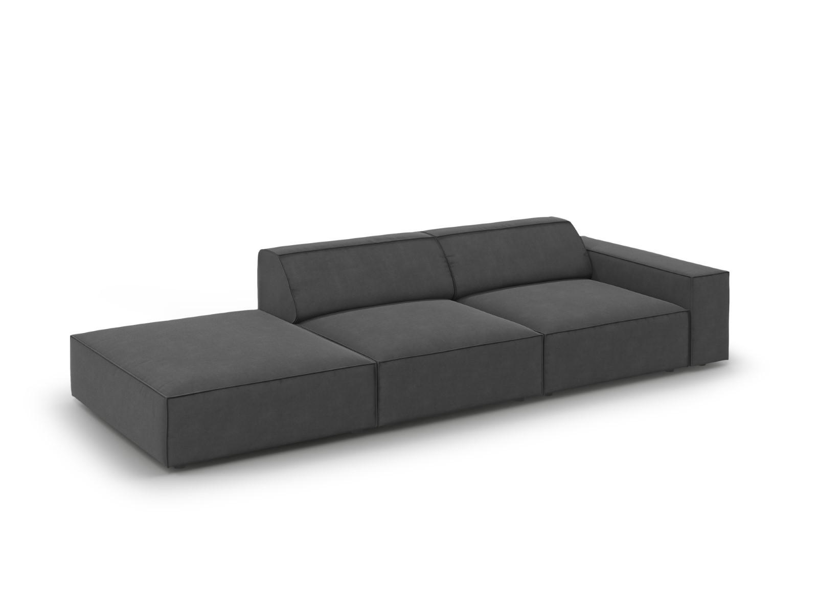 SOFA Jodie aus Samt grau 3 Sitzplätze - Grau, Textil (262/70/102cm) - Micadoni