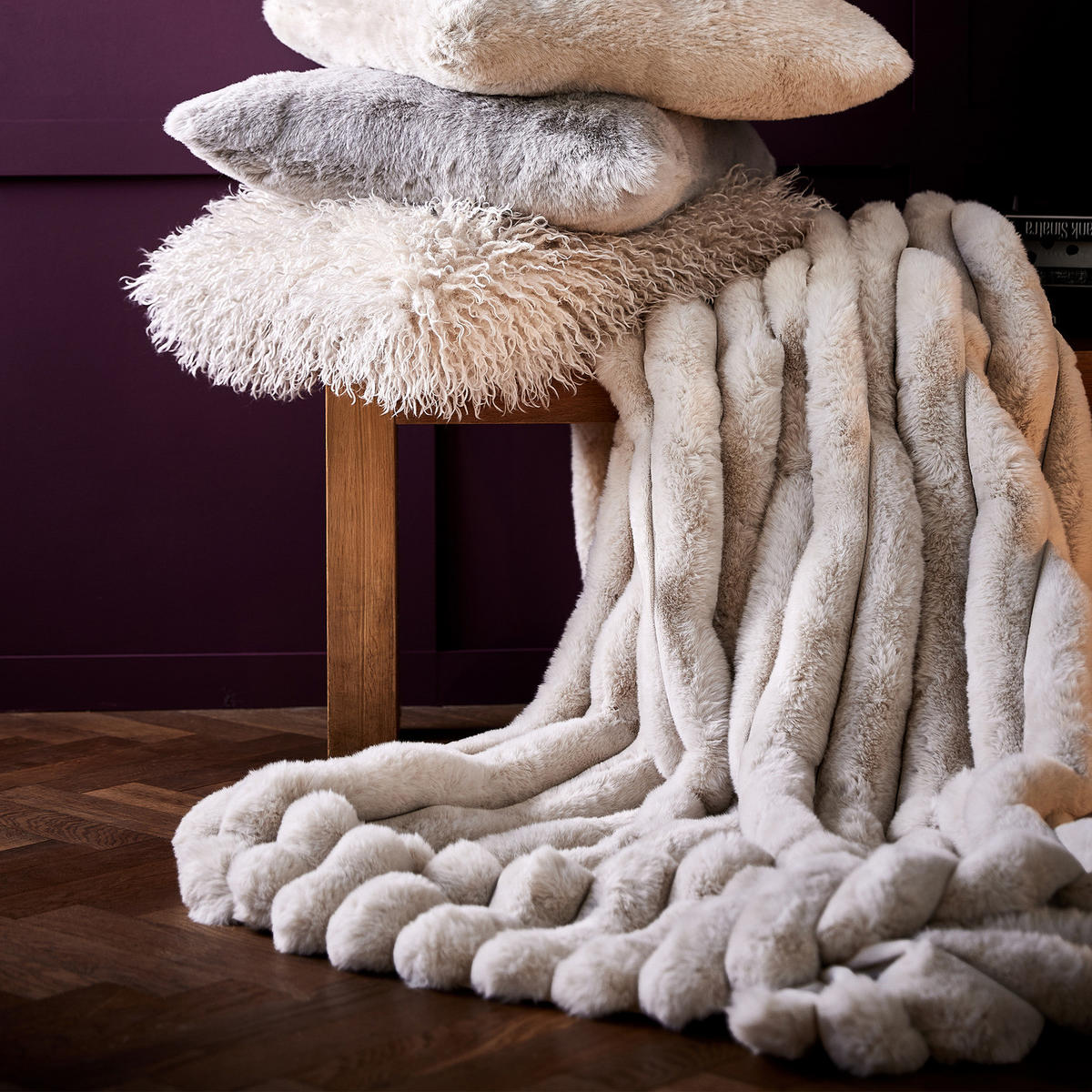 DECKE Royal Puffer - Beige, Kunststoff (150/200cm) - Butlers