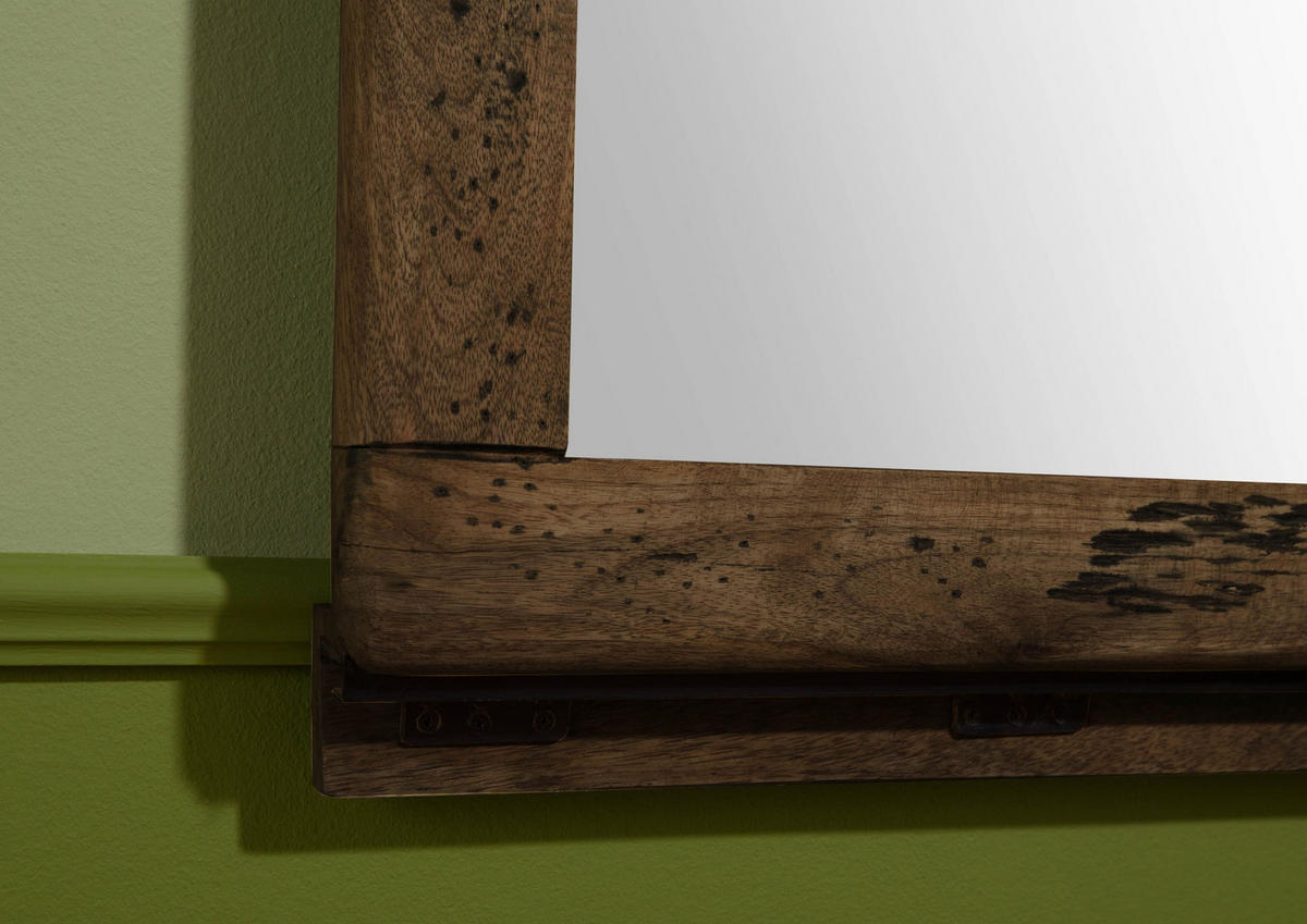 SPIEGEL Mango 59x6x145 braun lackiert RAILWAY #4010 - Braun, Holz (59/145/6cm) - Massivmoebel24