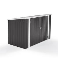 FAHRRADGARAGE mit abschließbaren Türen aus Stahl Grau Hochwertiger Wetterbeständige 210 x 105 x 130 cm - Anthrazit, Metall (210/130/105cm) - Livingandhome