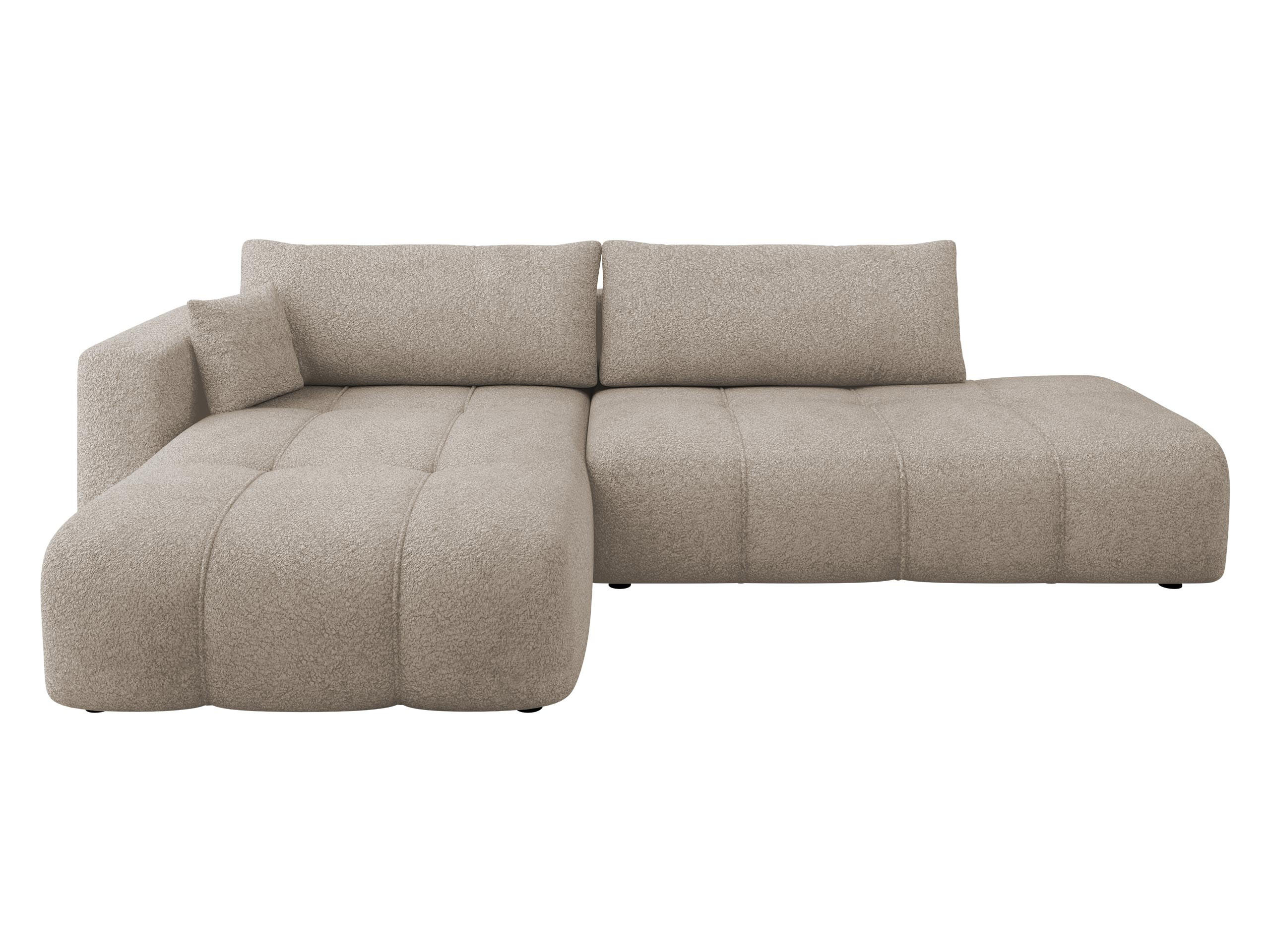 ECKSOFA Furyn O Boucle, Seite: Links - Schwarz/Braun, Holzwerkstoff/Kunststoff (262/145cm) - MIRJAN24
