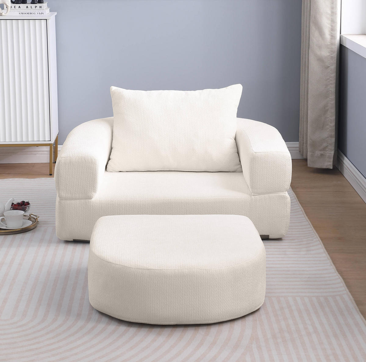 SOFA-SET modular 1-tlg. Beige Chenille - Beige, Kunststoff (90/21/101cm) - Meubliv