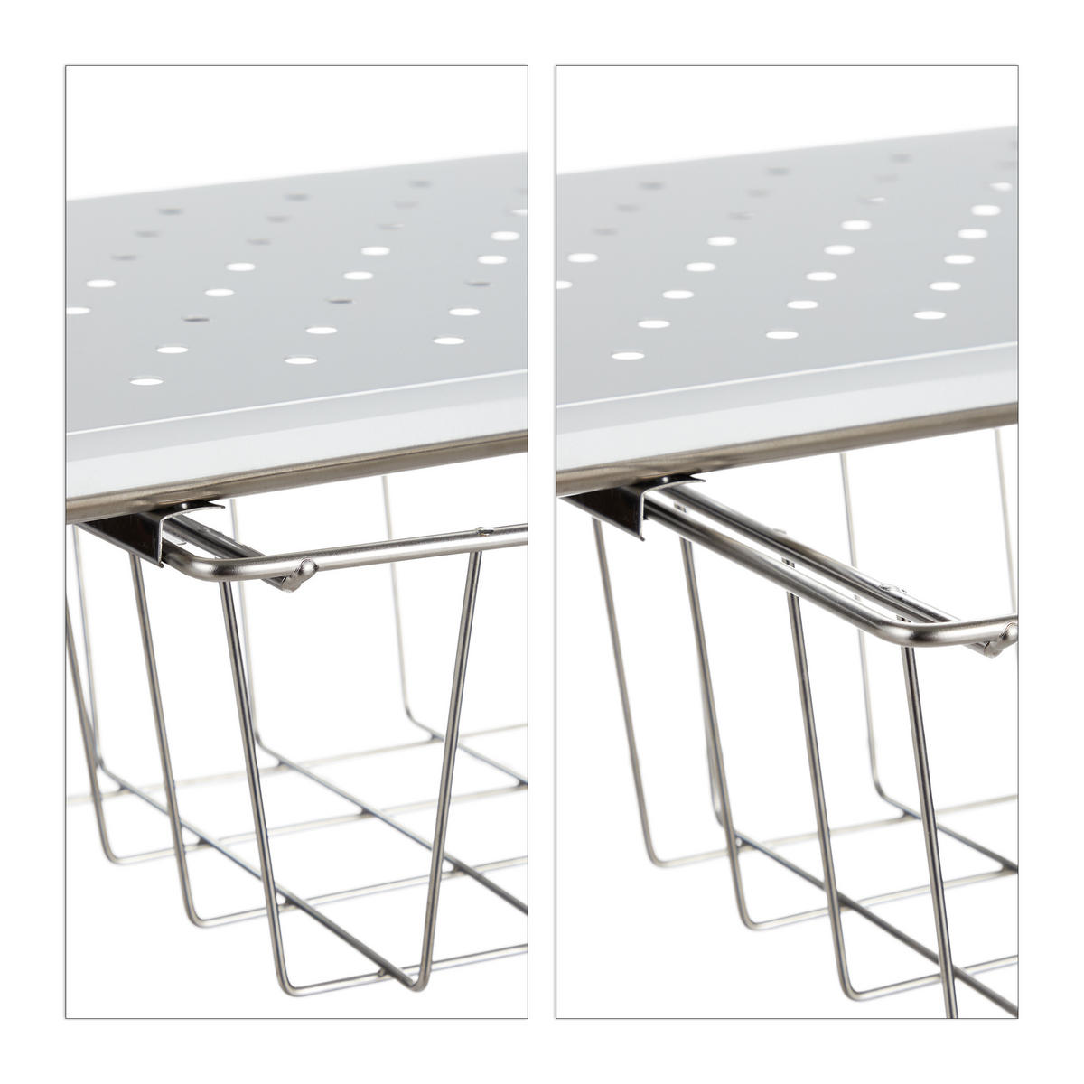 SPÜLBECKENREGAL - Silberfarben, Kunststoff/Metall (94/32/23cm) - Relaxdays