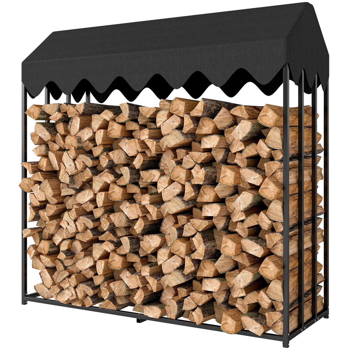 KAMINHOLZREGAL DE-18365 Schwarz - Schwarz, Metall (70/185/186cm) - ComfortXL