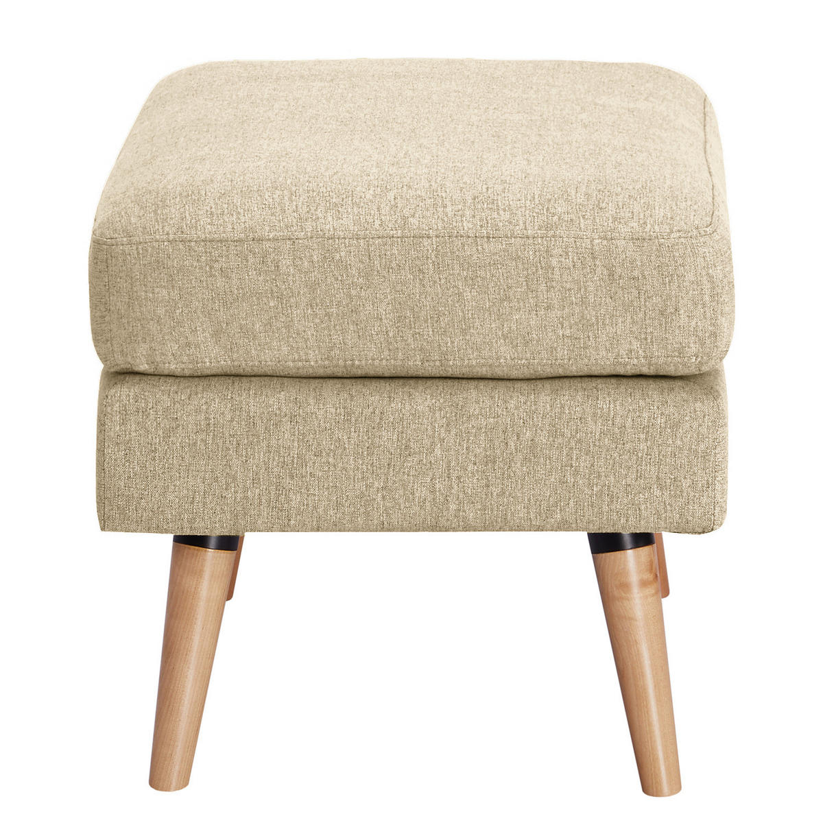 POLSTERHOCKER - Beige, Holz/Birkenholz (72/47/49cm) - home24