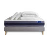 BETT Actiflex morpho Taschenfederkern und Memory-Schaum 160 x 200 cm h1 - Kit Bettgestell Grau - Mit Kissen und Bettdecke - Beige/Grau, Holz/Textil (160/200cm) - ACTISOM