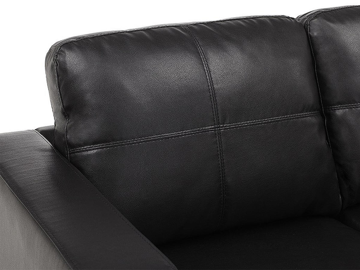 SOFA - 3 Personen - kunstleder - schwarz Ackley - Schwarz, Leder (196/77/75cm) - Vente-Unique