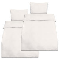 BETTWÄSCHE Julie 155/220 cm + Kissenbezug 80/80 cm Weiß 2er - Weiß, Naturmaterialien/Textil (155/220cm) - Beautissu 