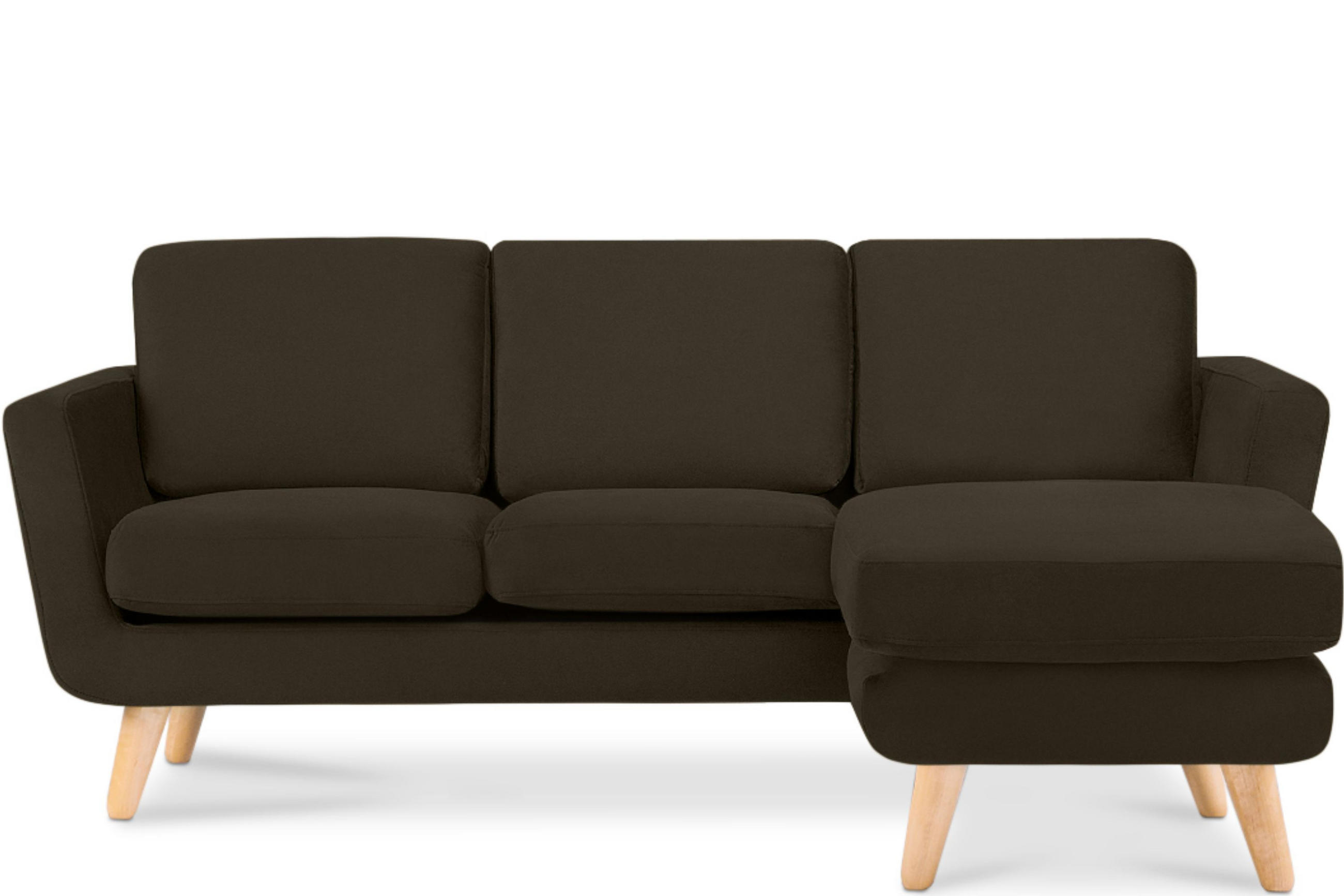 ECKSOFA-RECHTS TAGIO 3/4 Sitzer, braun - Braun, Buchenholz/Textil (190/151cm) - KONSIMO®