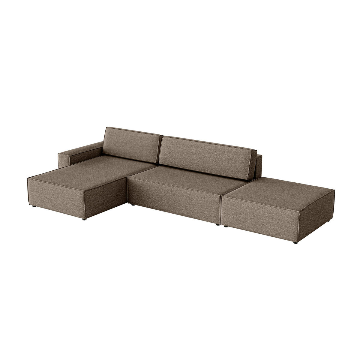ECKSOFA Lummo La mit Schlaffunktion, Braun - Braun, Textil (363/185cm) - Fedve