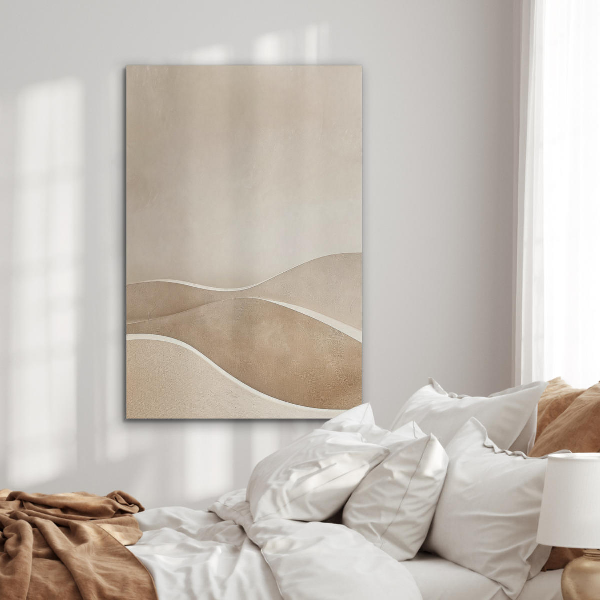 AKUSTIKBILD Beige - Natur - Abstrakt - Modern Wanddeko 60x90 cm - Beige, Kunststoff (60/90/0.9cm) - MuchoWow