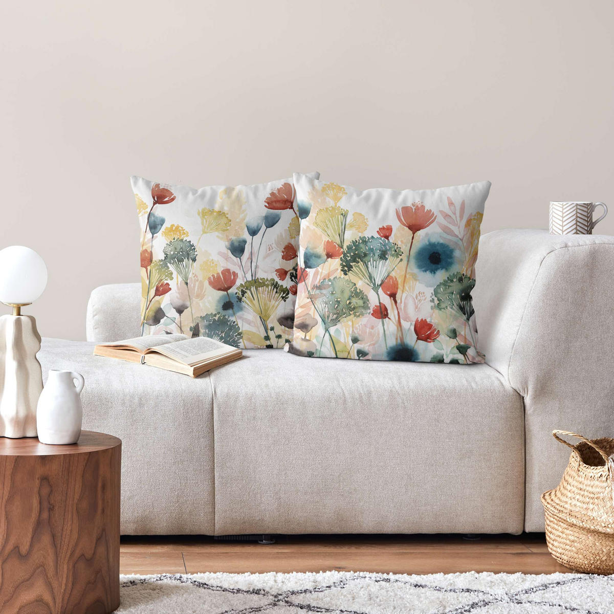 DEKOKISSEN 2er-Set Wildblumen im Sommer Set I 40/40 cm - Multicolor, Textil (40/40cm) - Bilderwelten