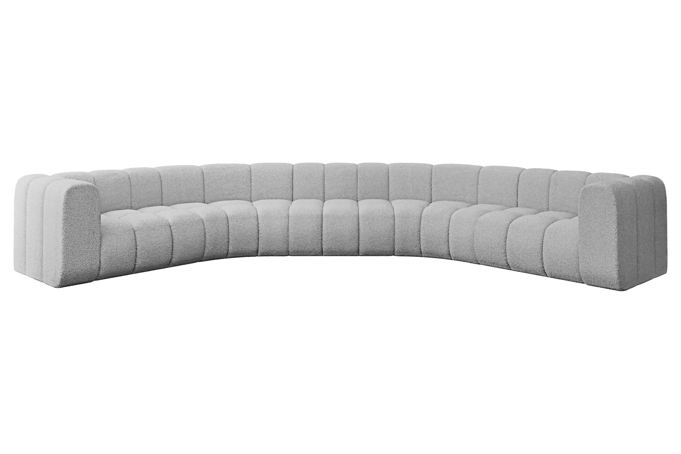 WOHNLANDSCHAFT modulares Sofa Lazro-U1 - 373x373x70 cm Hellgrau - Hellgrau, Holzwerkstoff/Textil (373/70/373cm) - ALTDECOR