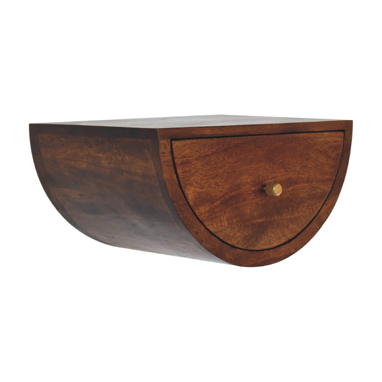 NACHTTISCH Levitate - Kastanienfarben/Messingfarben, Holz/Metall (45/23/32cm) - Artisan Furniture