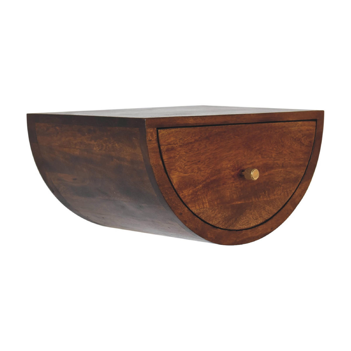 NACHTTISCH Levitate - Kastanienfarben/Messingfarben, Holz/Metall (45/23/32cm) - Artisan Furniture