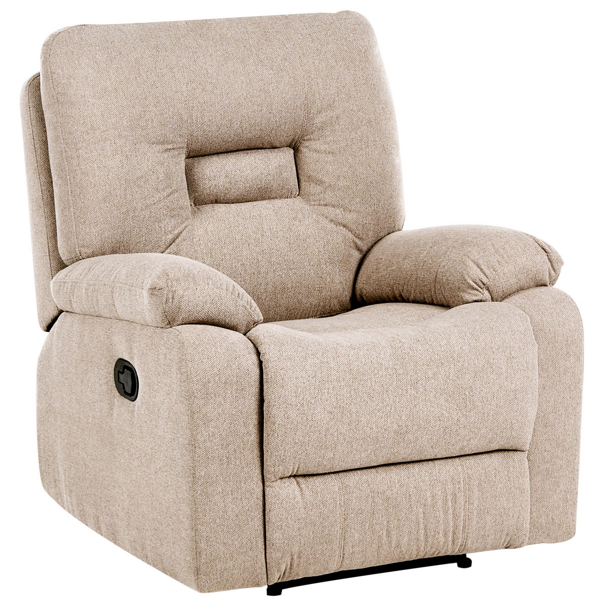 FERNSEHSESSEL mit Fußstütze Stoff Beige Bergen - Beige, Textil/Metall (90/101/72cm) - Beliani