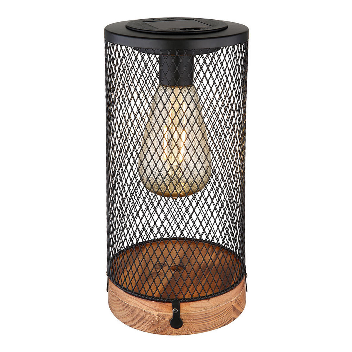 LED AUSSENLEUCHTE Solar Holz Schwarz - Schwarz, Metall (12/12/25.5cm) - Globo Lighting