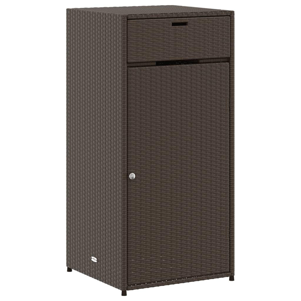 GARTENSCHRANK Braun 55x55x111 cm Poly Rattan - Braun, Kunststoff (55/111/55cm) - furnicato