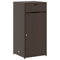 GARTENSCHRANK Braun 55x55x111 cm Poly Rattan - Braun, Kunststoff (55/111/55cm) - furnicato
