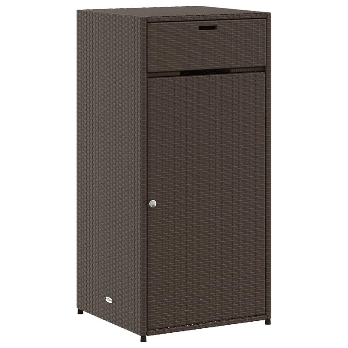 GARTENSCHRANK Braun 55x55x111 cm Poly Rattan - Braun, Kunststoff (55/111/55cm) - furnicato