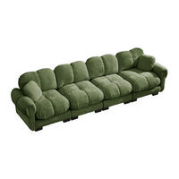 4-SITZER-SOFA DE-34384 Steppdesign Grün - Grün, Textil (86/90/330cm) - ComfortXL
