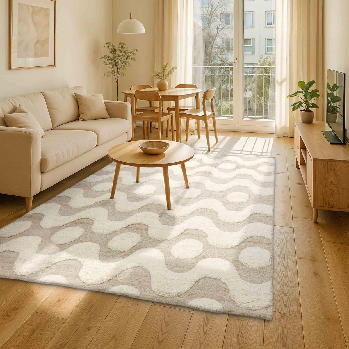 KOBEREC s vysokým vlasom MILENA - prírodná farba, textil (160/230cm) - Schöner Wohnen