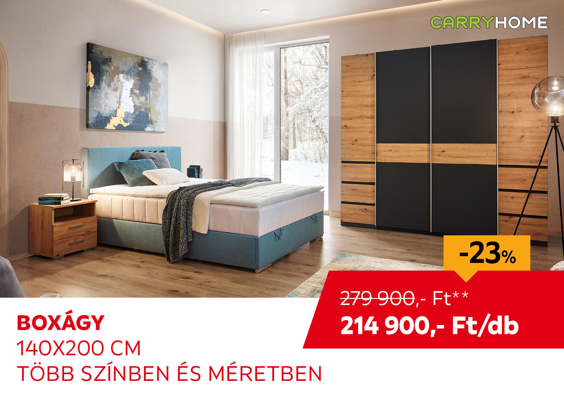 BOXÁGY 140X200 CM Kiemelt termék 279900 Ft.- helyett 214900 Ft.-