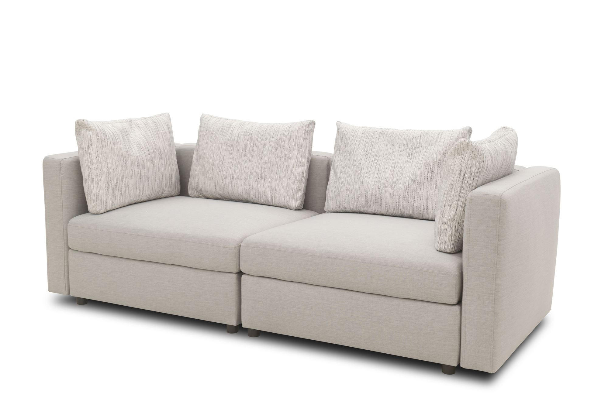 GARTENLOUNGE-SOFA 2-Sitzer Bozhana 220x67x96 mit Outdoorbezug silber - Silberfarben, Kunststoff (220/67/96cm) - 58aufmkessel