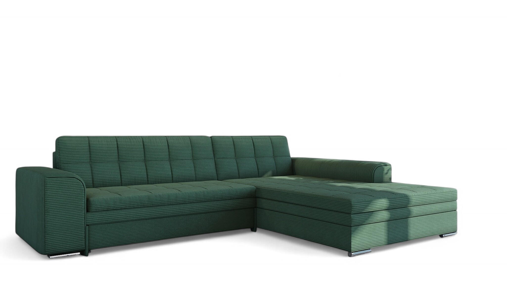 ECKSOFA Lusaka Mit Schlaffunktion - Grün, Holzwerkstoff/Textil (198/292cm) - Fun Möbel