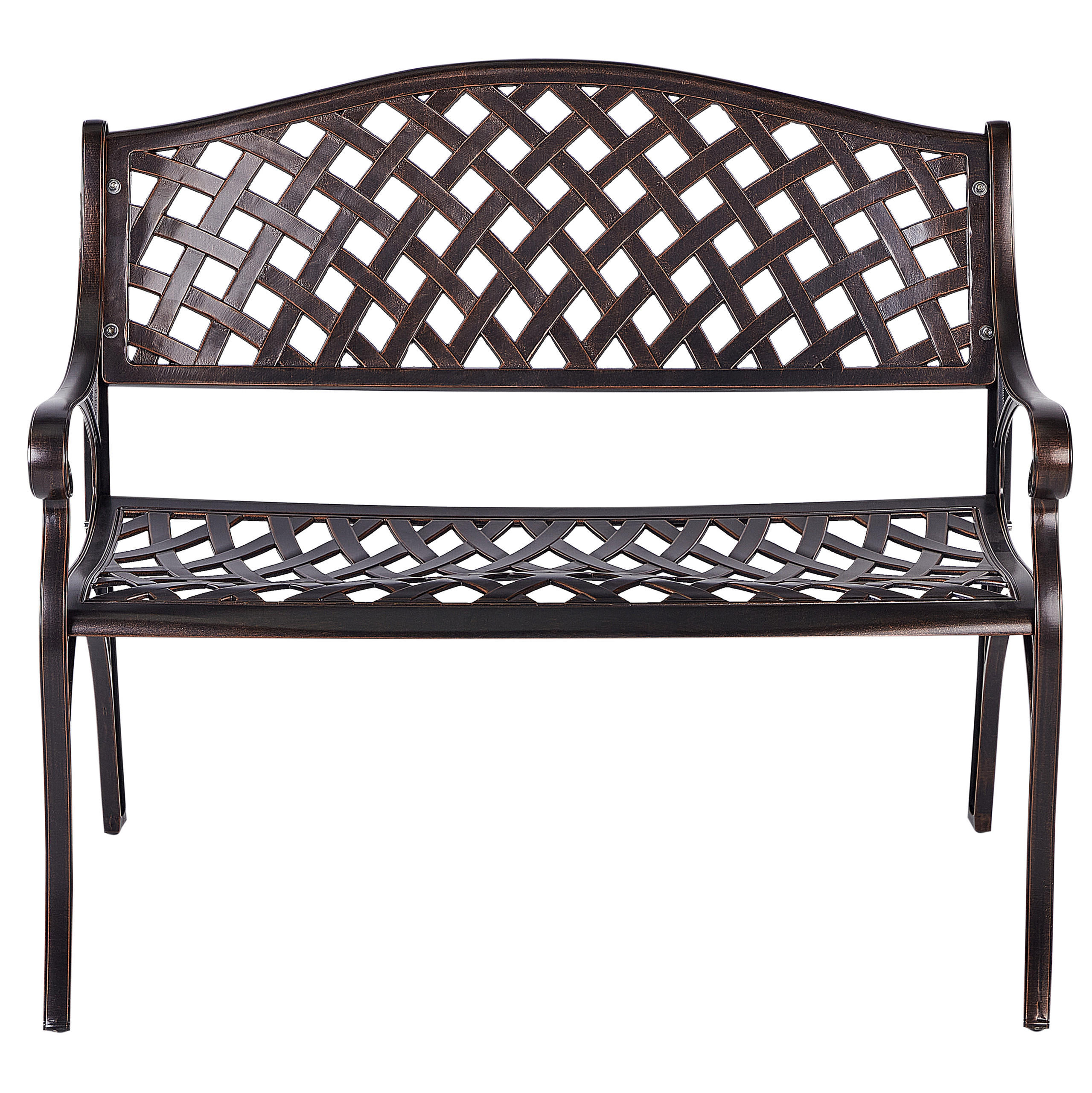 GARTENBANK 2-Sitzer Braun Staggia - Braun, Metall (104/87/56cm) - Beliani