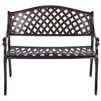 GARTENBANK 2-Sitzer Braun Staggia - Braun, Metall (104/87/56cm) - Beliani