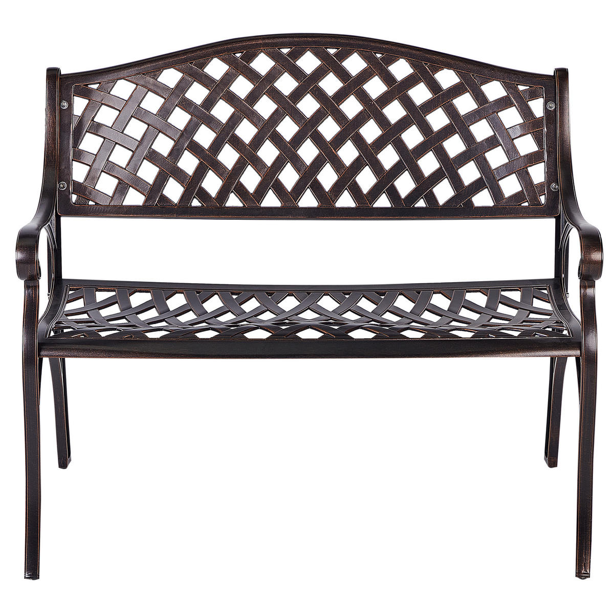 GARTENBANK 2-Sitzer Braun Staggia - Braun, Metall (104/87/56cm) - Beliani