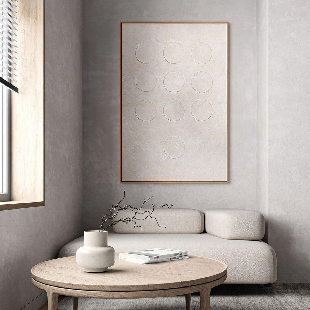 GEMÄLDE Weißer Code Schattenfugenrahmen Weiß 120x80 cm - Weiß, Holz (120/80cm) - YS-art gallery