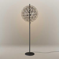 LED-STEHLAMPE Atom Schwarzchrom Ø 70cm - Schwarz, Metall (70/70/208cm) - s.luce