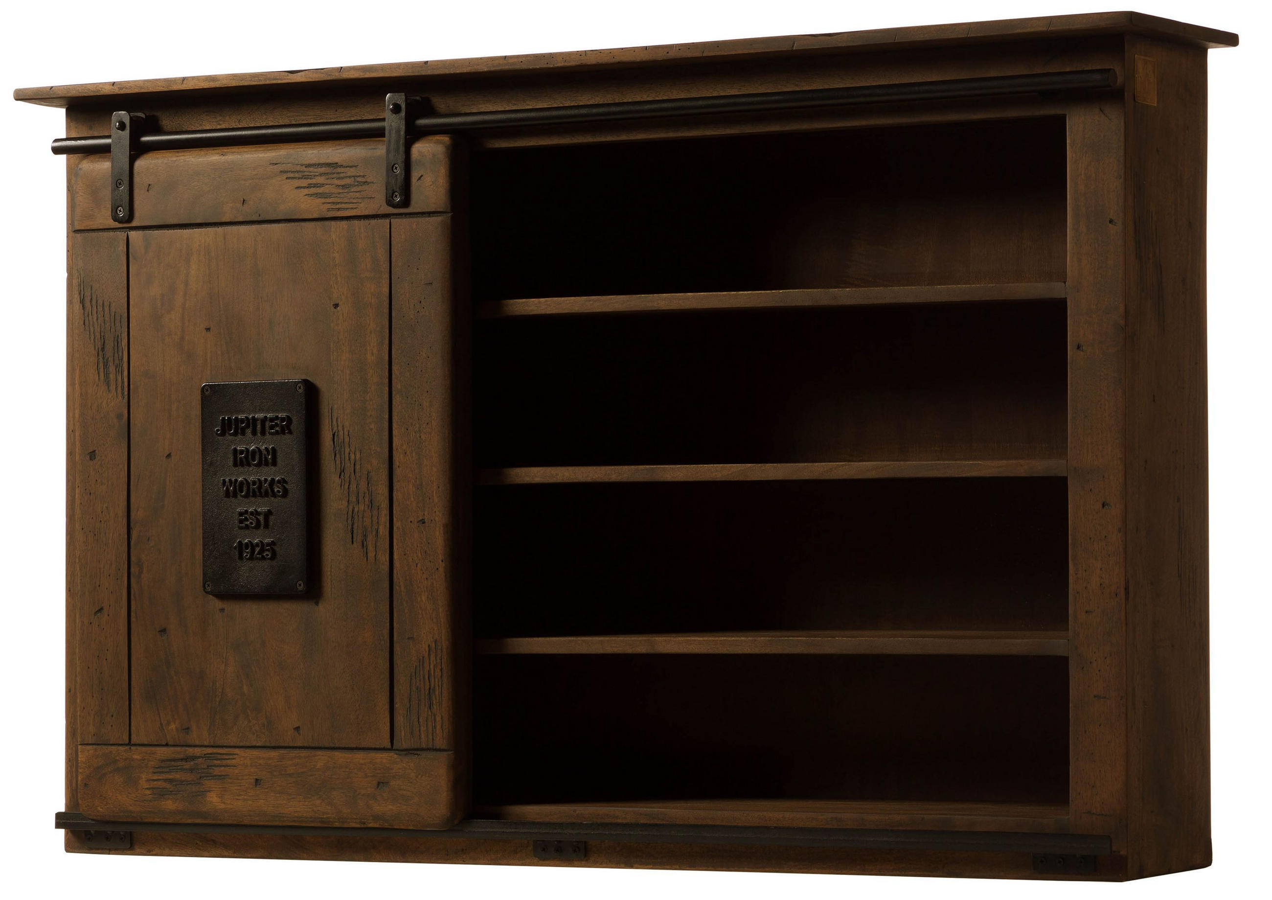 WANDREGAL Mango 130x25x80 braun lackiert RAILWAY #458 - Braun, Holz (130/80/25cm) - Massivmoebel24