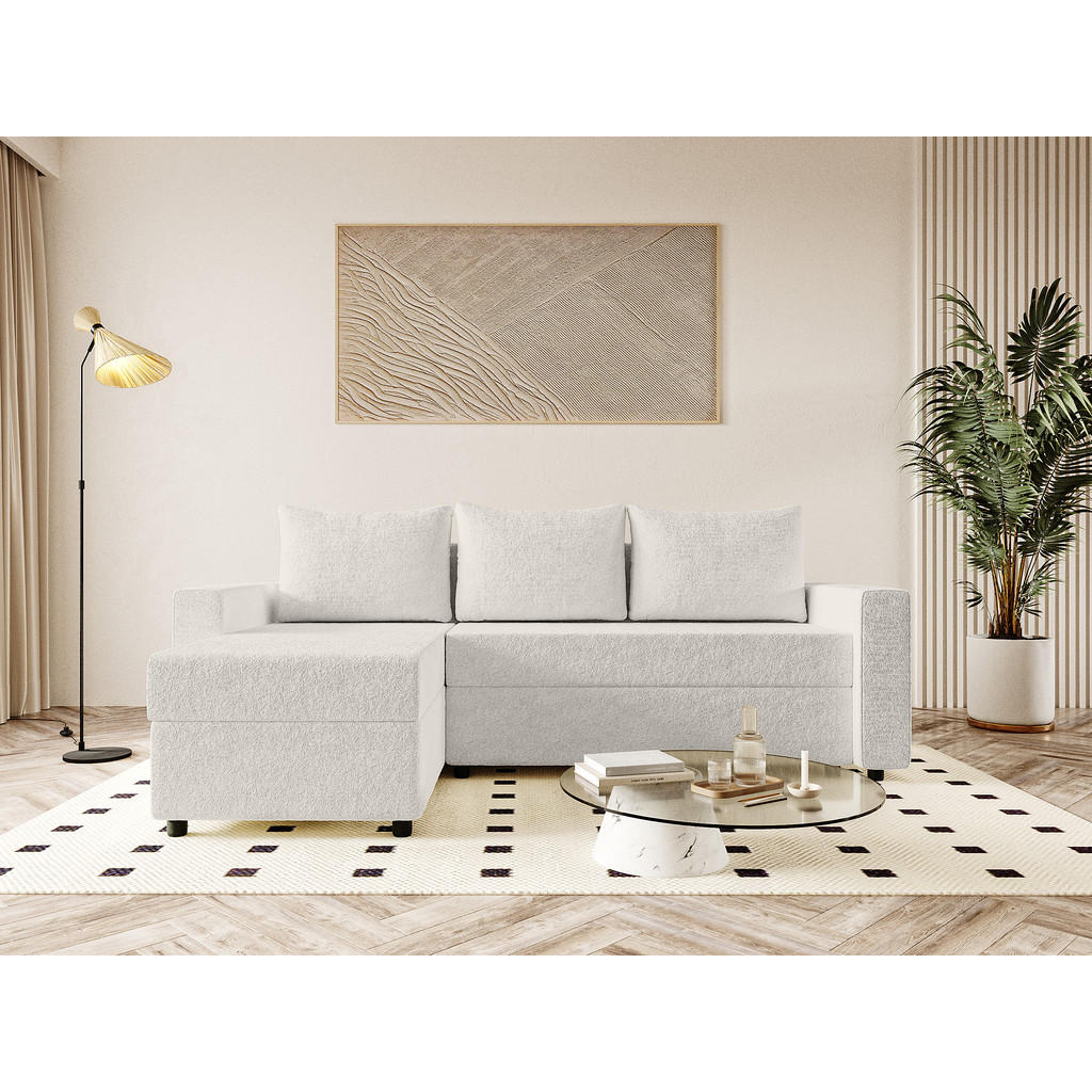 Thumbnail - Fedve Ecksofa, Weiß, Textil, L-Form,L-Form, 230x146 cm, Wohnzimmer, Sofas & Couches, Wohnlandschaften, Ecksofas