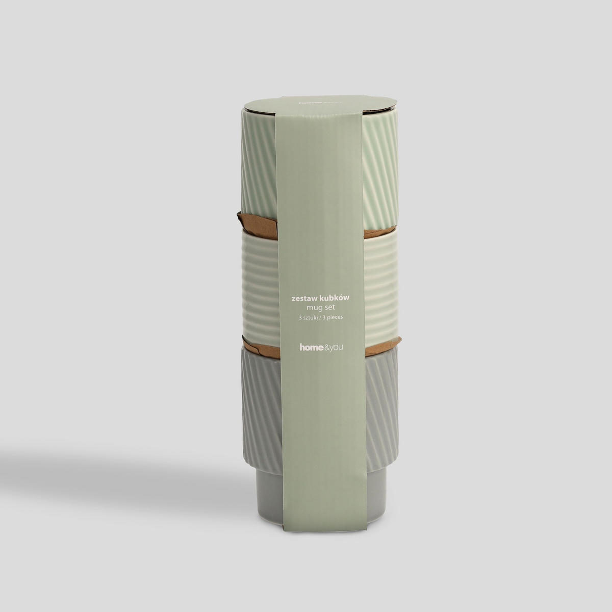 BECHERSET Corell (3er-Set) - Grün, Keramik (0.42L) - home&you