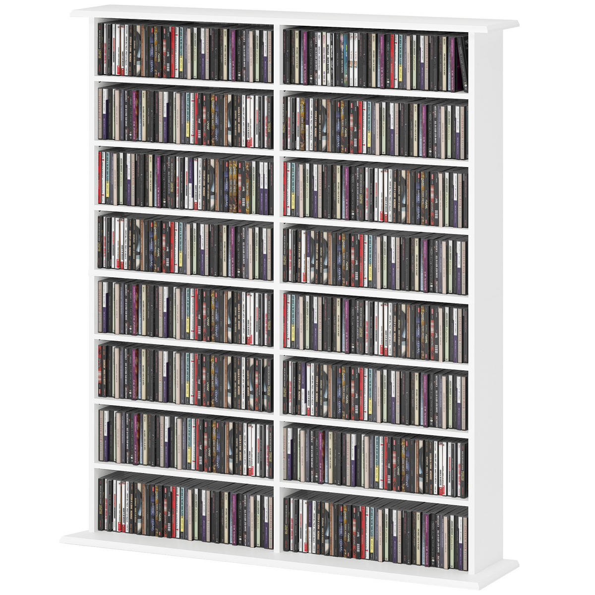 CD-REGAL DE-14453 16 Fächer, 12 verstellbare Böden Weiß - Weiß, Holzwerkstoff (24/126.3/106.5cm) - ComfortXL