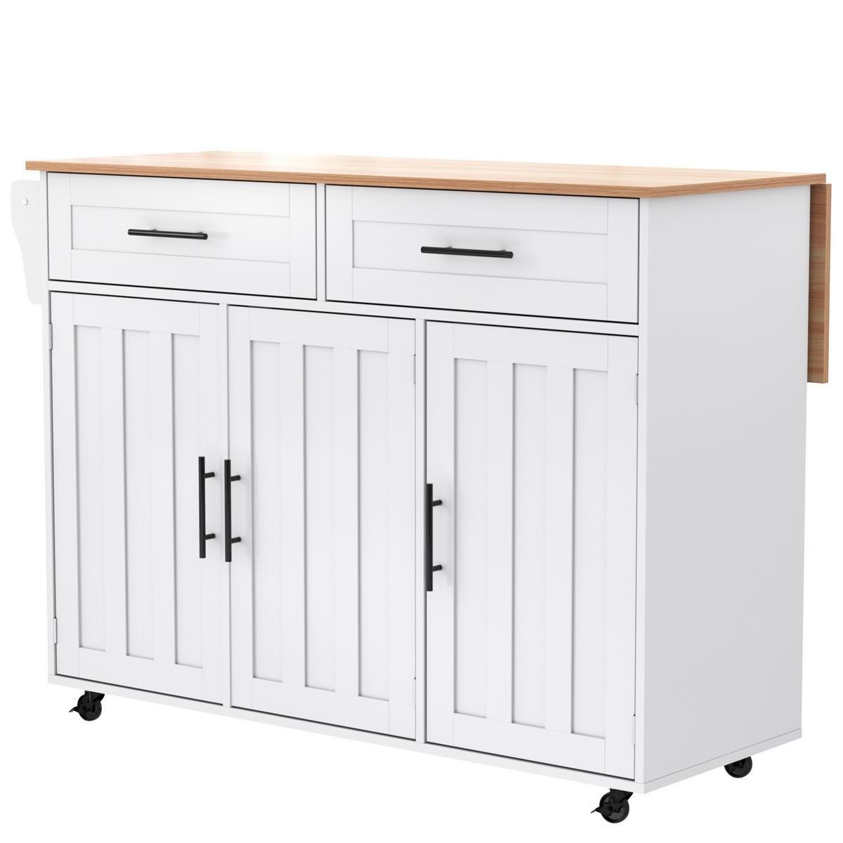 KÜCHENINSEL Weiß 129/46/92 cm - Weiß, Holzwerkstoff (120/91.5/46cm) - PANGIVO