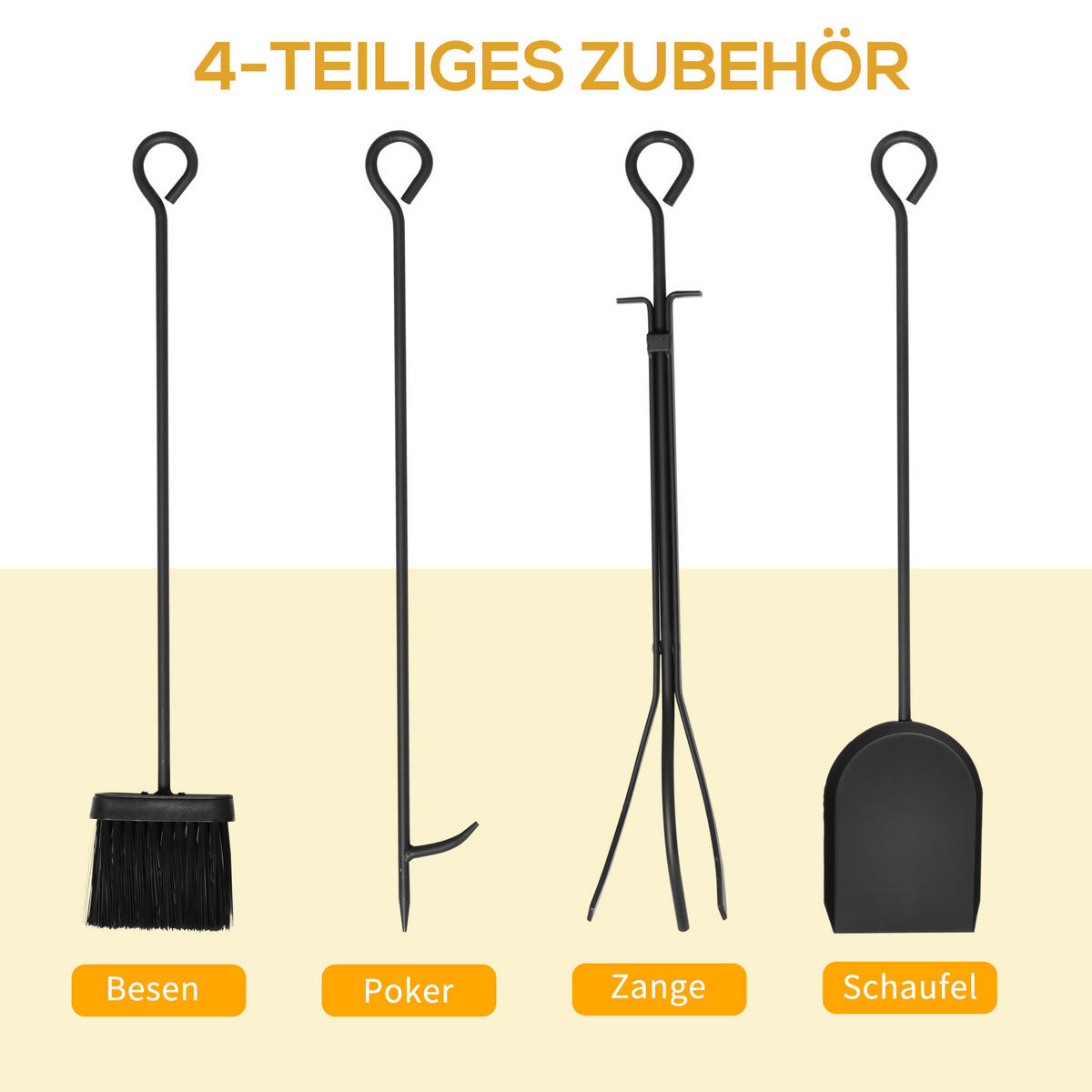 KAMINHOLZSTÄNDER, Stahl, Schwarz - Schwarz, Metall (30/60/75cm) - HOMCOM
